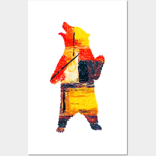 Colorful Bear Wall Art by Frajtgorski